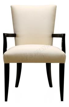 Masque de femme contemporary dinning chair with arm Black lacquered &amp; ivory silk and Clear crystal - Lalique